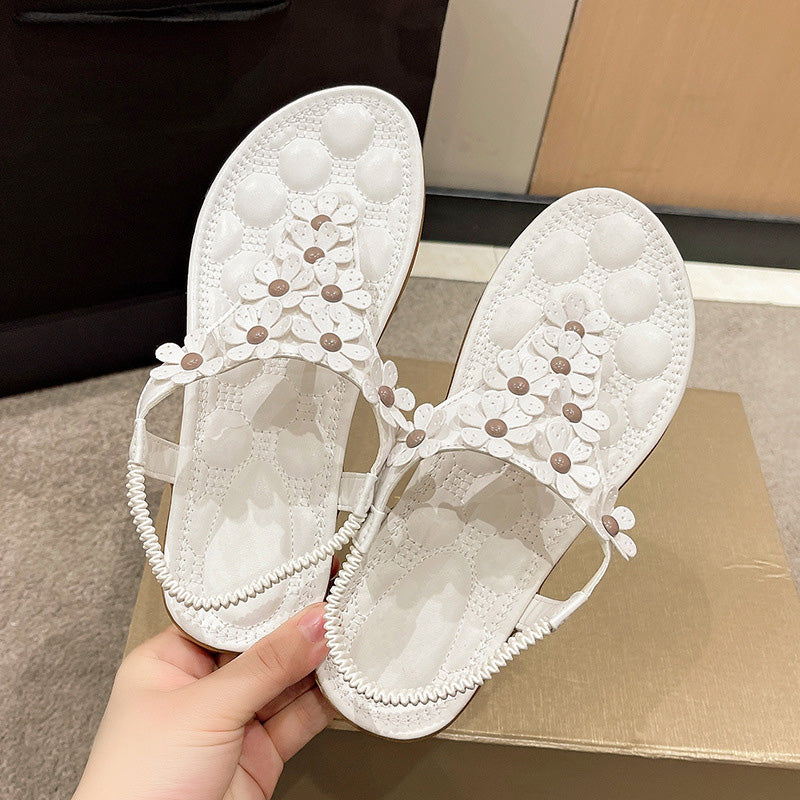 BloomGrace sandały | Stylowe sandały z kwiatowym detalem dla kobiet