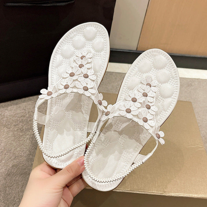 BloomGrace sandały | Stylowe sandały z kwiatowym detalem dla kobiet