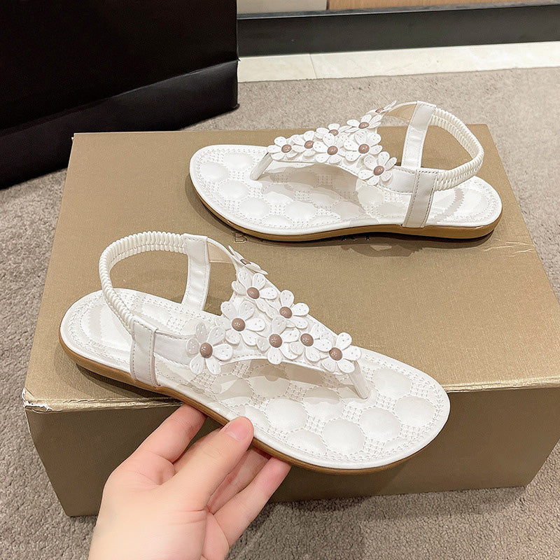 BloomGrace sandały | Stylowe sandały z kwiatowym detalem dla kobiet