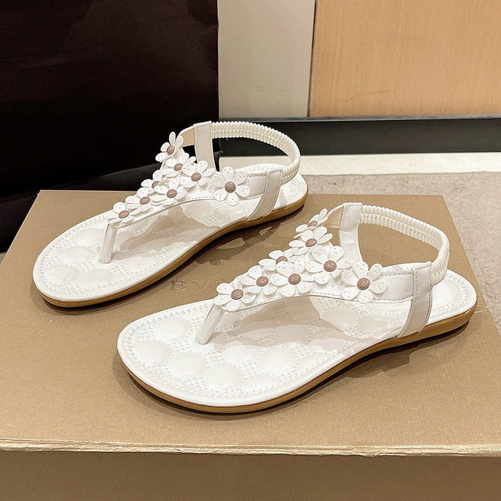 BloomGrace sandały | Stylowe sandały z kwiatowym detalem dla kobiet