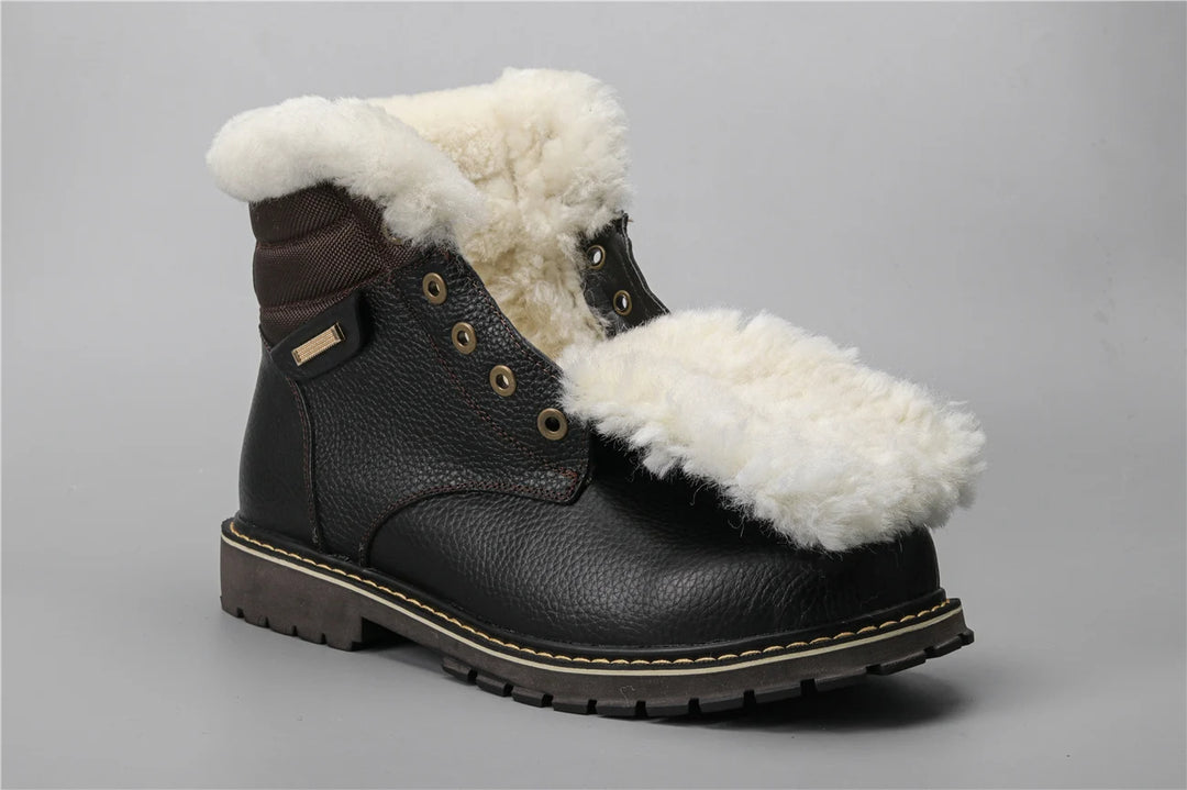 Sammy Jackson™ Leren Winterlaarzen | Met heerlijk warme wollen voering