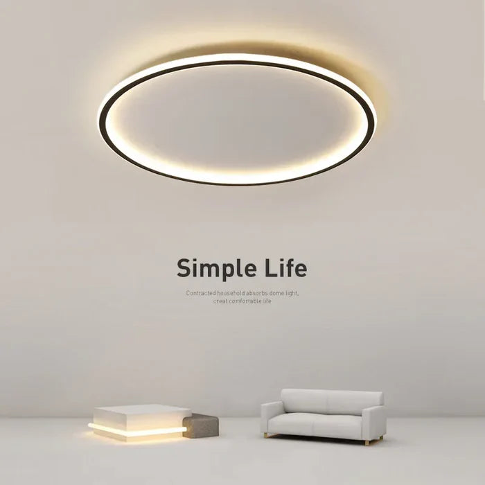 Scandinavian Round Ceiling Lamp - AuroraSphere