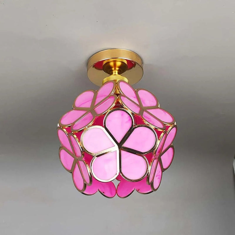Glass Flower Ceiling Lamp - FloraGlow