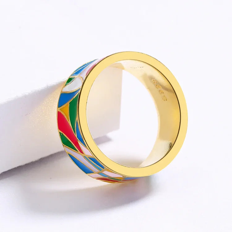 Classic Enamel Zirconia Ring - Nadia
