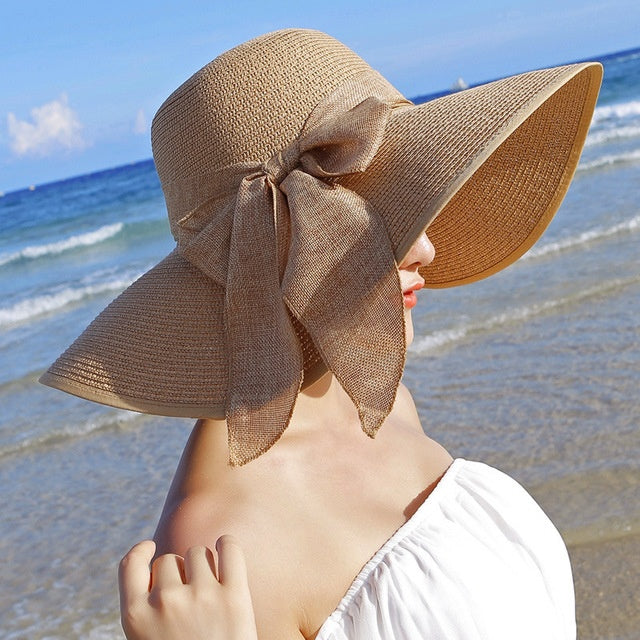 Women's straw hat with sun protection – Candy