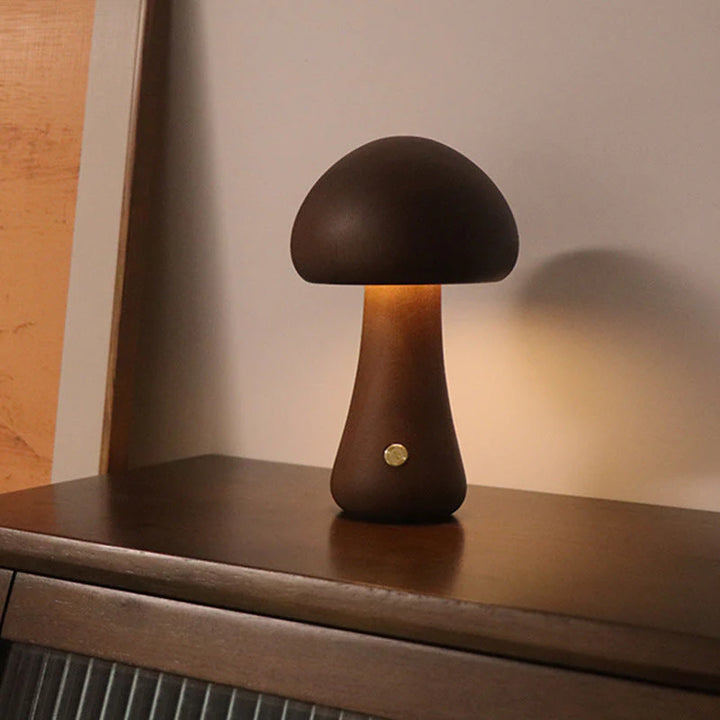 Drewniana lampka nocna LED w kształcie grzyba - GlowShroom