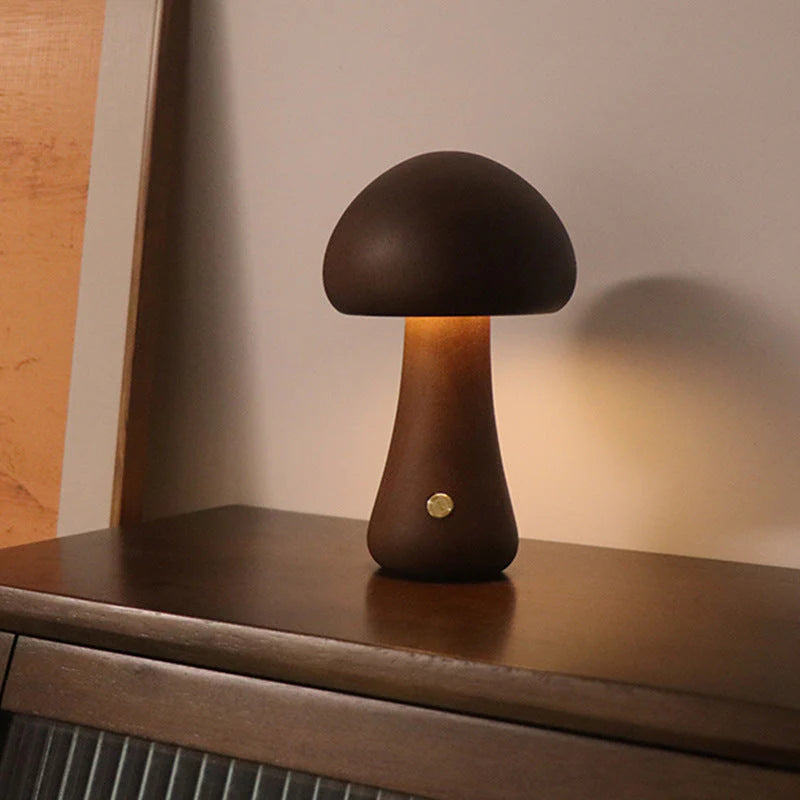 Drewniana lampka nocna LED w kształcie grzyba - GlowShroom