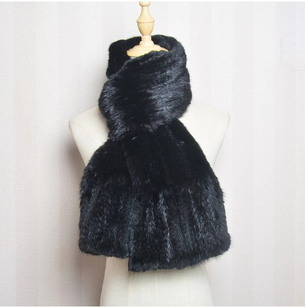 Sammy Jackson™ Knitted Scarf | Warm and stylish mink fur scarf
