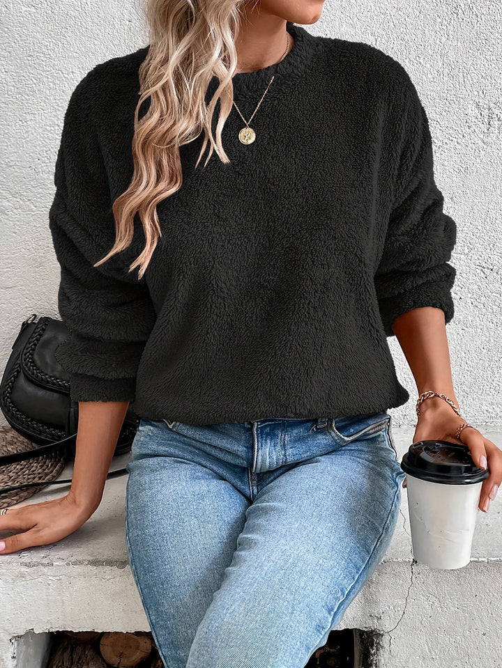 Comfortable Teddy Pullover Sweatshirt - Livia