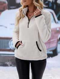 Colorful Sweatshirt with Half Zipper - Vera
