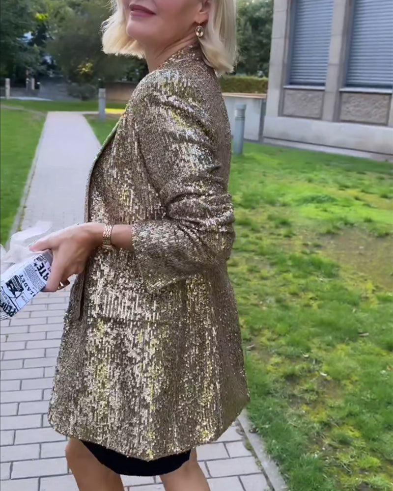 Gouden Glitterjack met Pailletten - Rosamund