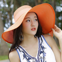 Women's straw hat with sun protection – Candy