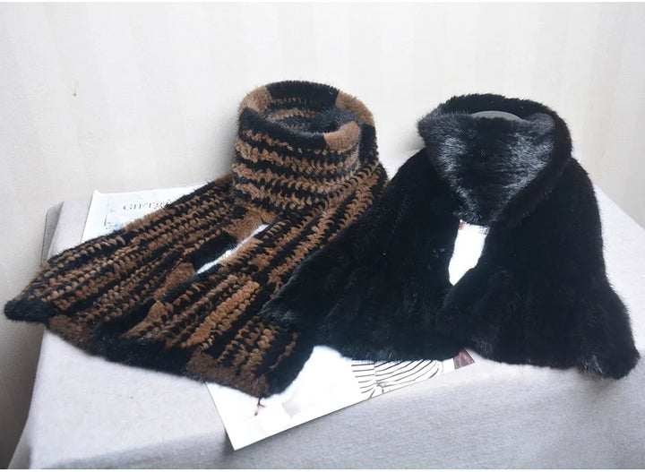 Sammy Jackson™ Knitted Scarf | Warm and stylish mink fur scarf
