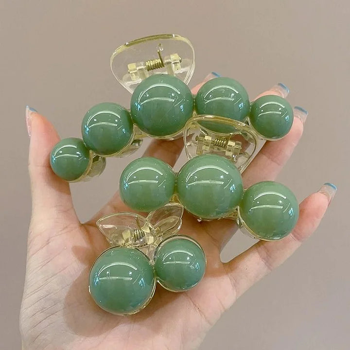 Green Pearl Hair Clip - Liana