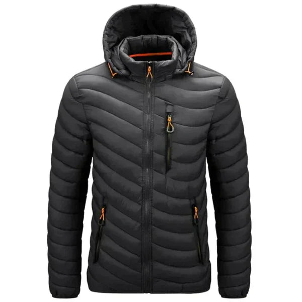 Waterafstotend heren donsjack met afneembare capuchon – Alaric