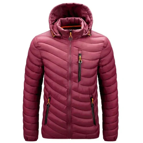 Waterafstotend heren donsjack met afneembare capuchon – Alaric