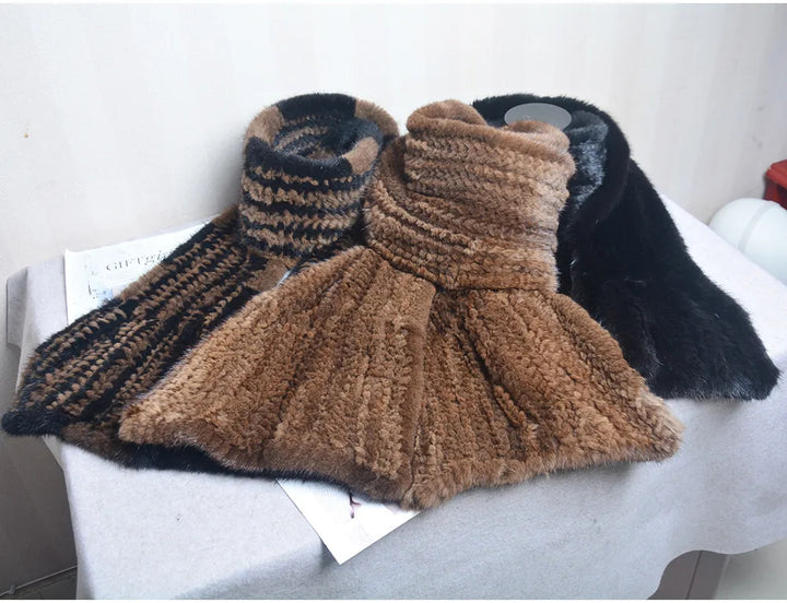 Sammy Jackson™ Knitted Scarf | Warm and stylish mink fur scarf