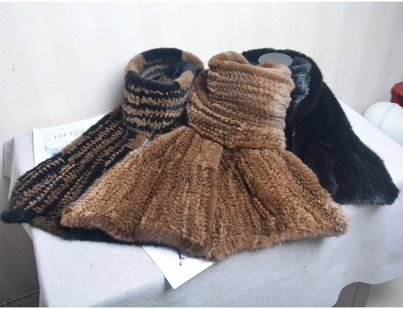 Sammy Jackson™ Knitted Scarf | Warm and stylish mink fur scarf