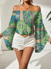 Off-Shoulder Blouse with Geometric Print – Noémie