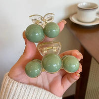 Green Pearl Hair Clip - Liana