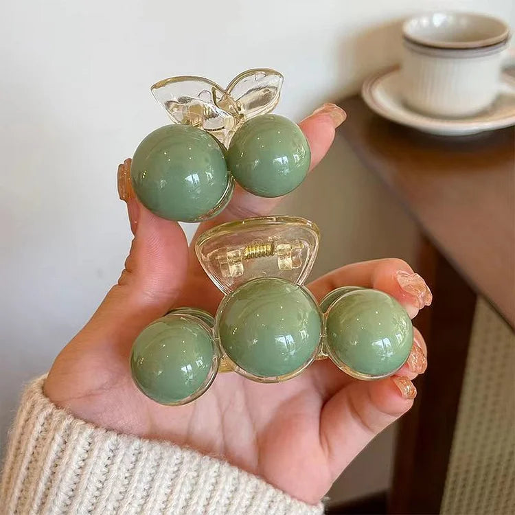 Green Pearl Hair Clip - Liana