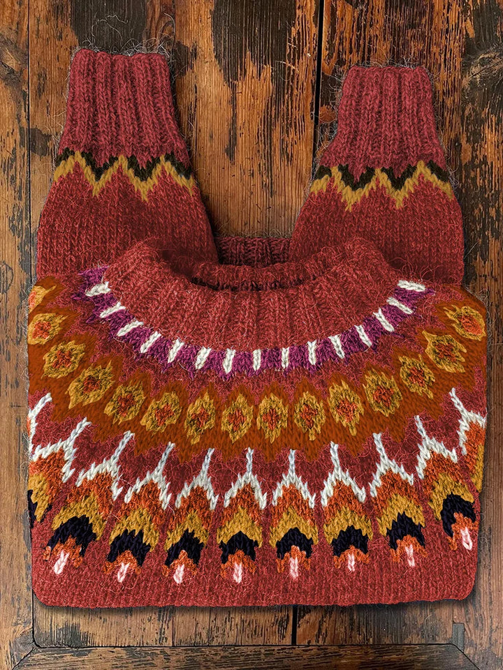 Retro dziergany sweter damski - Eloise