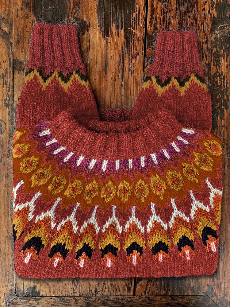 Retro dziergany sweter damski - Eloise