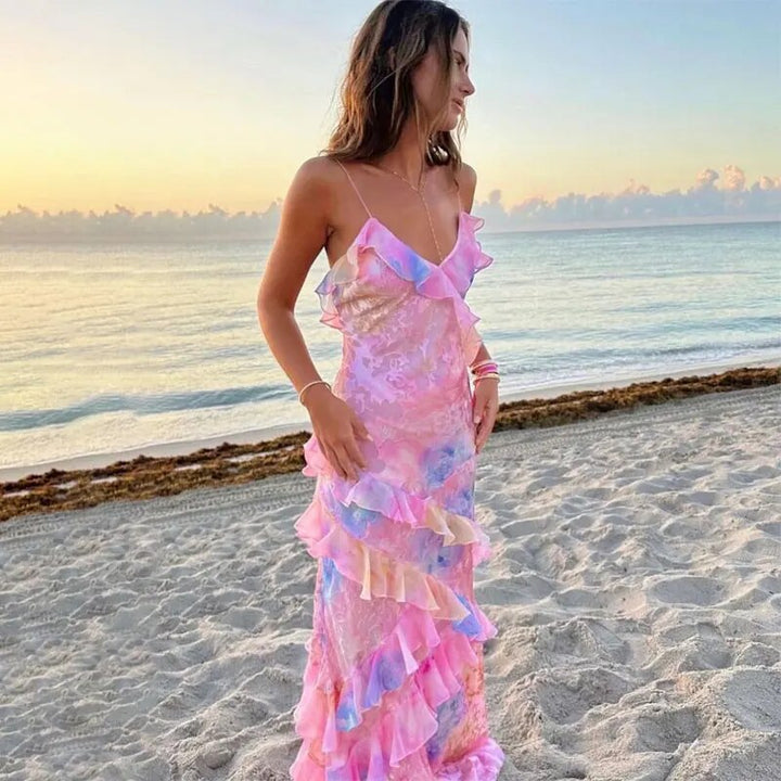 Colorful Summer Dress with Ruffles – Liora