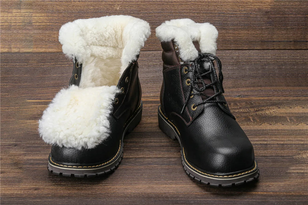 Sammy Jackson™ Leren Winterlaarzen | Met heerlijk warme wollen voering