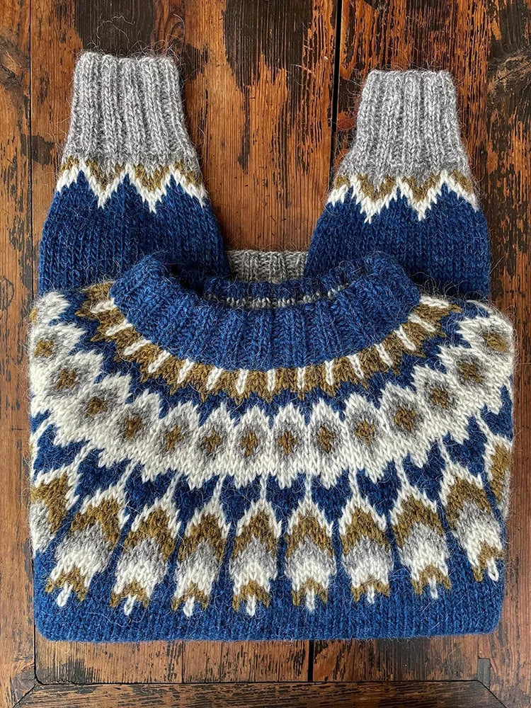 Retro dziergany sweter damski - Eloise