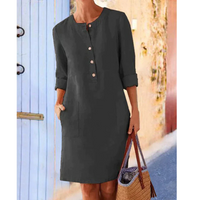 Stylish dress with pockets & round neckline – Niva