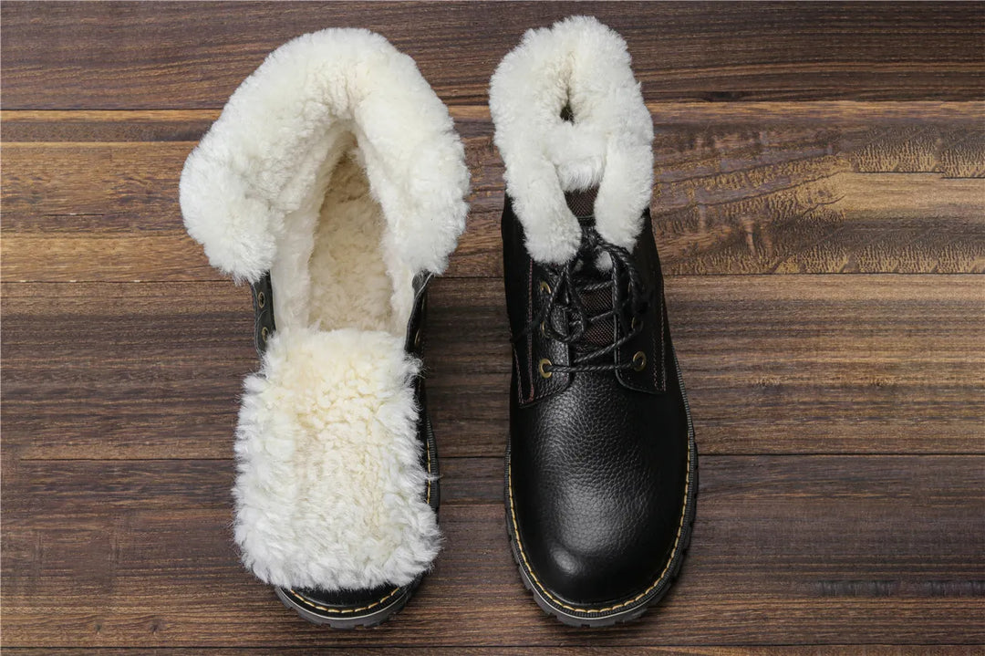 Sammy Jackson™ Leren Winterlaarzen | Met heerlijk warme wollen voering