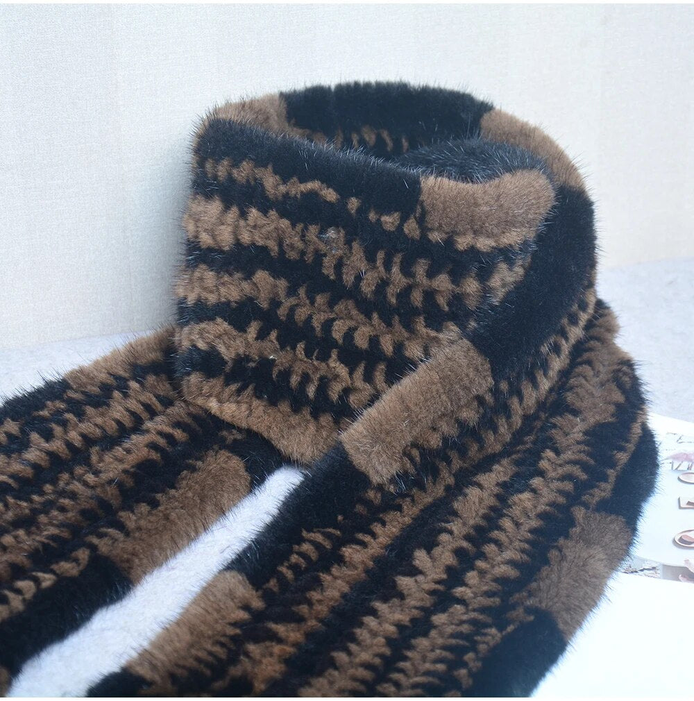 Sammy Jackson™ Knitted Scarf | Warm and stylish mink fur scarf