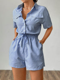 Trendy dames jumpsuit met korte mouwen voor de zomer - StreifenFrisch