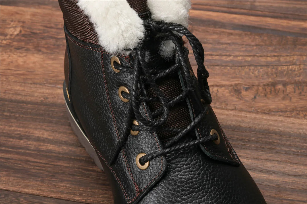 Sammy Jackson™ Leren Winterlaarzen | Met heerlijk warme wollen voering