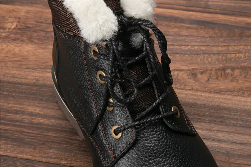 Sammy Jackson™ Leren Winterlaarzen | Met heerlijk warme wollen voering