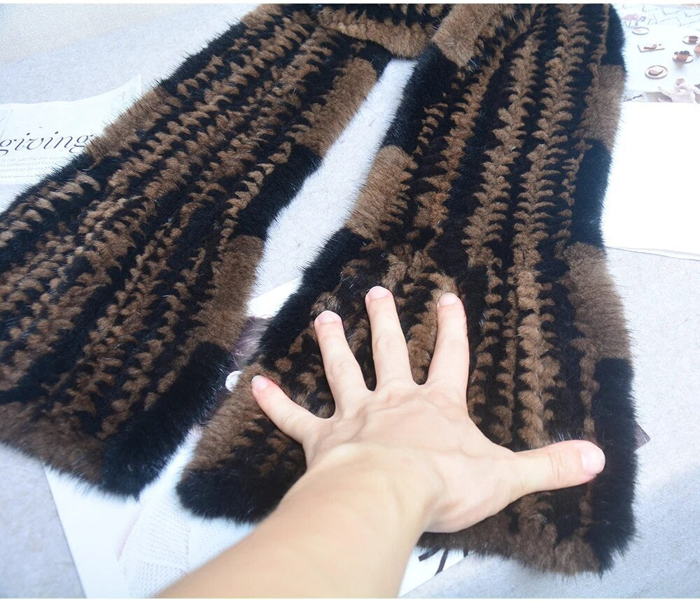 Sammy Jackson™ Knitted Scarf | Warm and stylish mink fur scarf