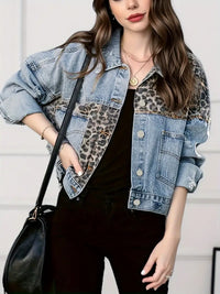 Wildly Chic Leopard Print Denim Jacket - Leona