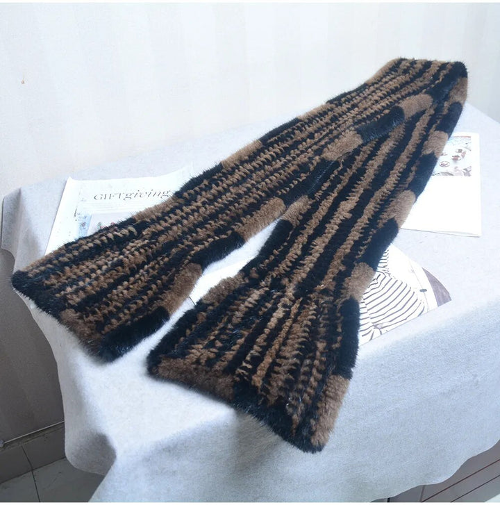 Sammy Jackson™ Knitted Scarf | Warm and stylish mink fur scarf
