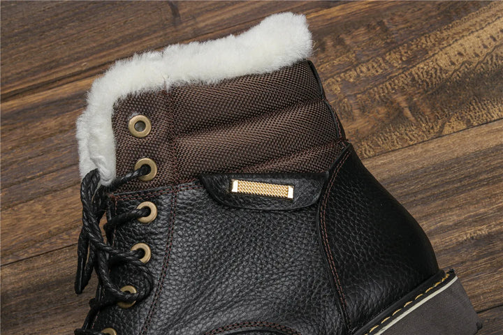 Sammy Jackson™ Leren Winterlaarzen | Met heerlijk warme wollen voering