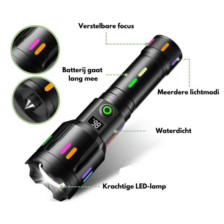 Militaire LED Zaklamp - LumenPro