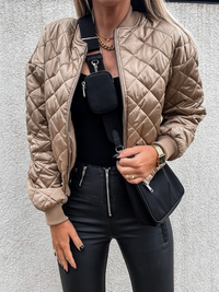 Quilted Women's Bomber Jacket with Pockets – Marisa
