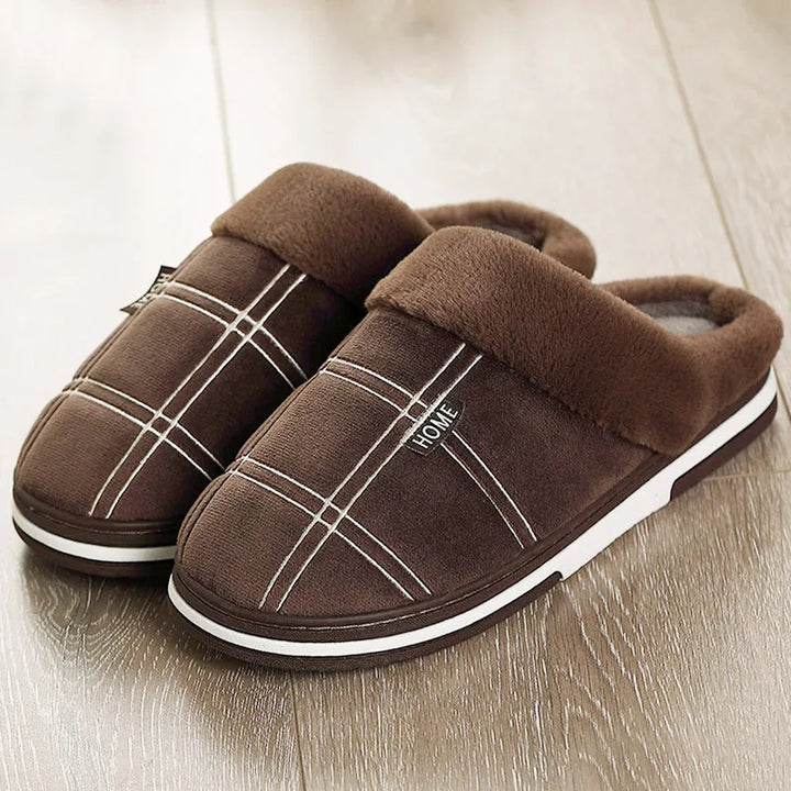 Sammy Jackson™ Check Instappers | Fluweelzachte geruite pantoffels