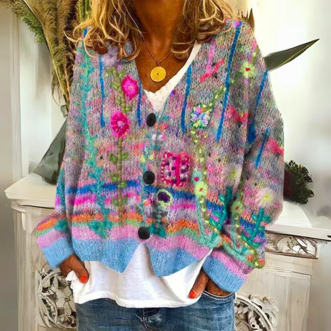 Warm Women's Cardigan with Print – Liv