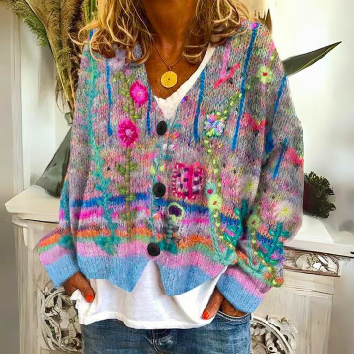 Warm Women's Cardigan with Print – Liv