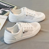 White Women's Sneakers with Mesh Uppers – Elena