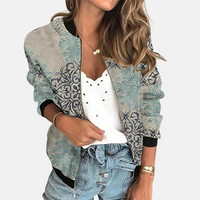 Women's Retro Bomber Jacket with Print - Zoë