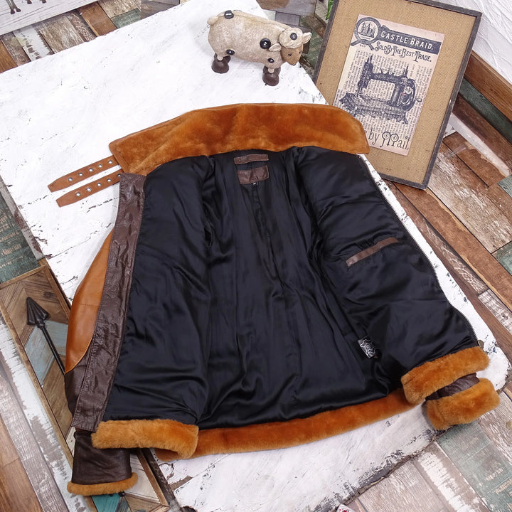 Sammy Jackson™ Milan Leather Aviator Jacket | Tough and warm leather jacket