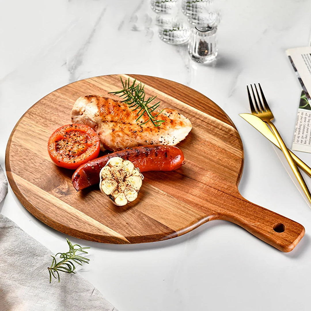 Round Acacia Wood Cutting and Serving Board - Sienna