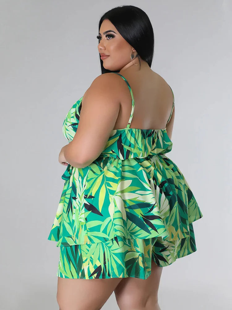 Sammy Jackson™ Feline Plus Size Playsuit | Zomers & Trendy